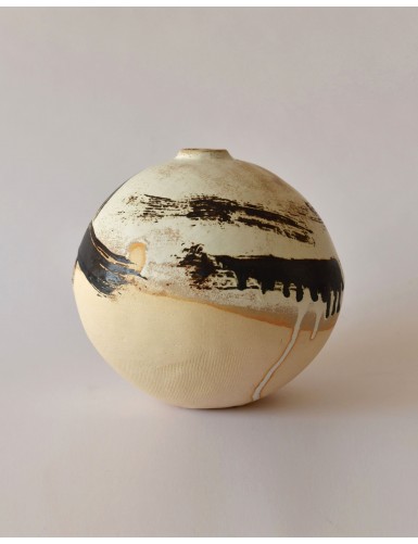 Modern ceramic orb vase in...